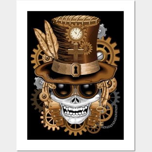 Skull Steampunk Voodoo Retro Machine Posters and Art